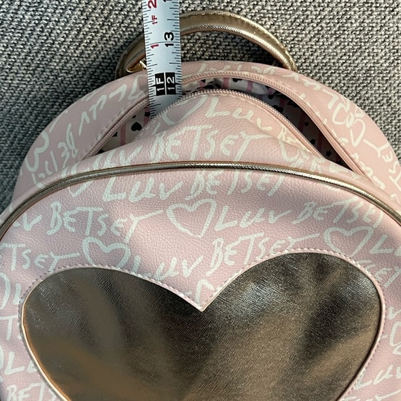 Betsey Johnson Pink and Gold Glam Backpack